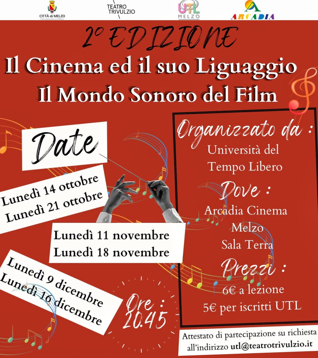 Corso "Il Cinema ed il suo Linguaggio Il Mondo Sonoro del Film" . Riparte la seconda parte