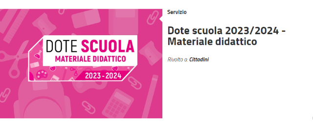 DOTE SCUOLA (MATERIALE DIDATTICO) A.S. 2023-2024