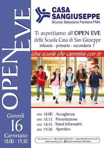 Open Eve a Casa San Giuseppe Scuola Salesiana paritaria