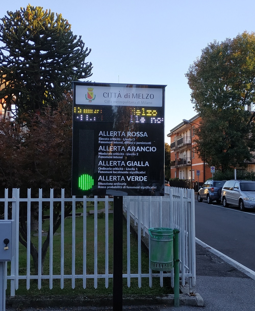Sicurezza  Cittadina  - Installati i pannelli allerta meteo  